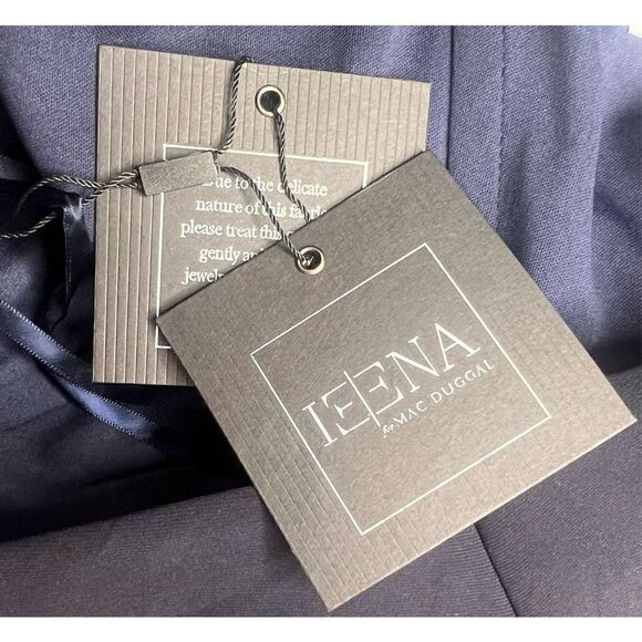 Mac Duggal Jersey Asymmetric One Shoulder Gown in Midnight Navy NWT Size 12 - Picture 8 of 8